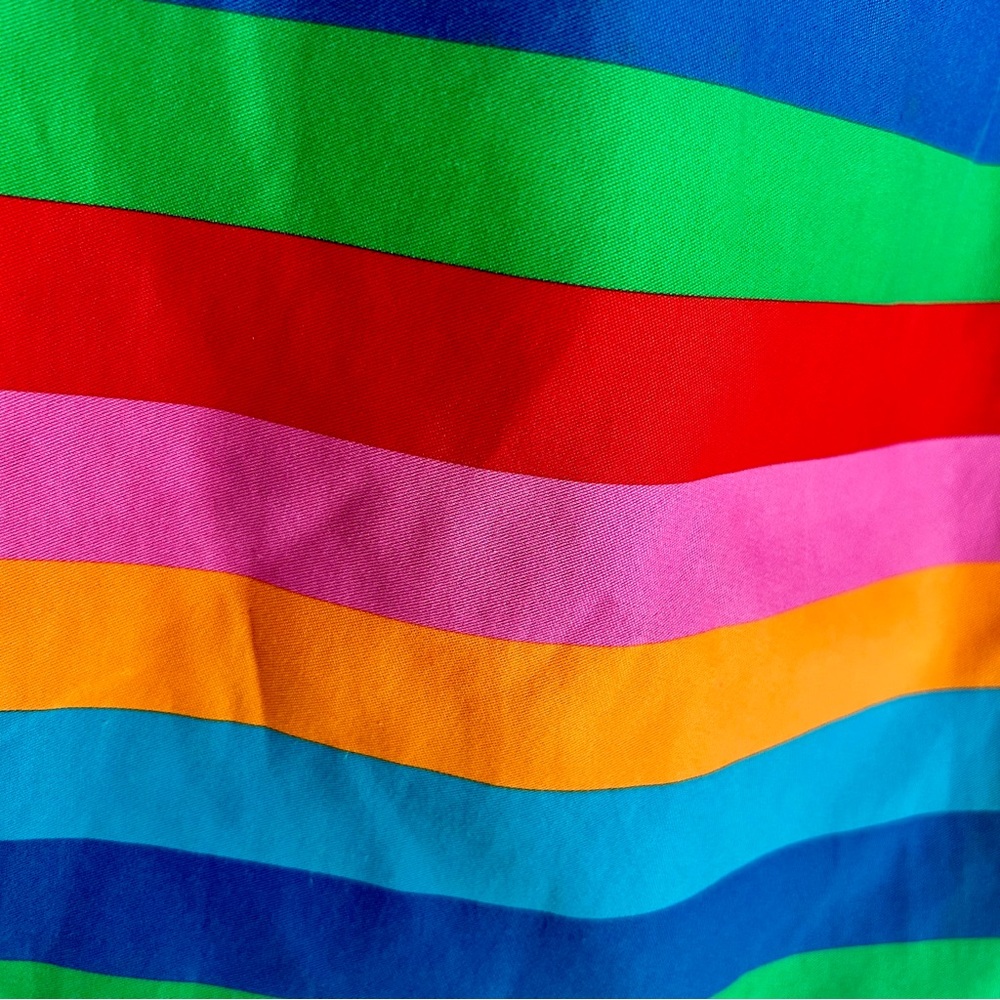 Valentino '1973 Collection' Silk Blend Striped Rainbow Skirt 2015 Resort Size 2 - Picture 4 of 7